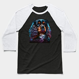 Neon Cavalier King Charles Spaniel Baseball T-Shirt